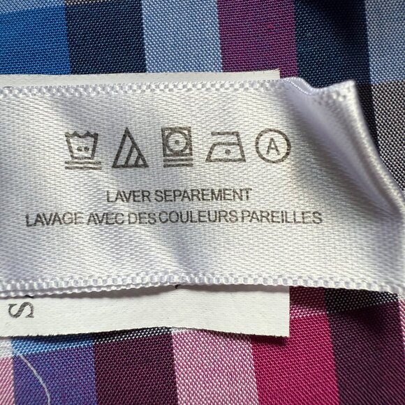 Cutter & Buck Size S Blue & Red Plaid Cotton Long Sleeve Button-Up Shirt Top - Picture 8 of 14